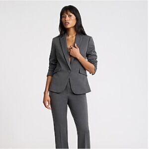 Editor Fitted One Button Blazer CHARCOAL GREY